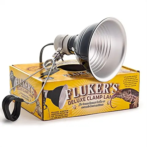 Fluker's black reptile clamp lamp with on/off switch