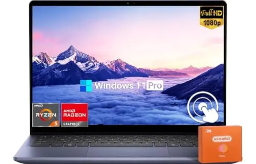 Dell Inspiron 14 2-in-1 laptop in tablet mode with touchscreen