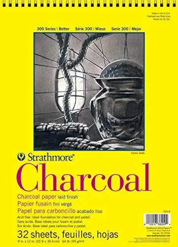 Strathmore charcoal paper pad with traditional laid finish