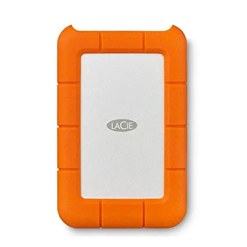LaCie Rugged Mini 2TB external hard drive in orange