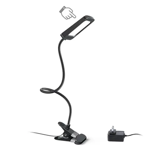 TROND LED desk lamp with flexible gooseneck and clamp base