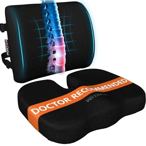 FORTEM orthopedic lumbar support pillow with U-shaped cutout