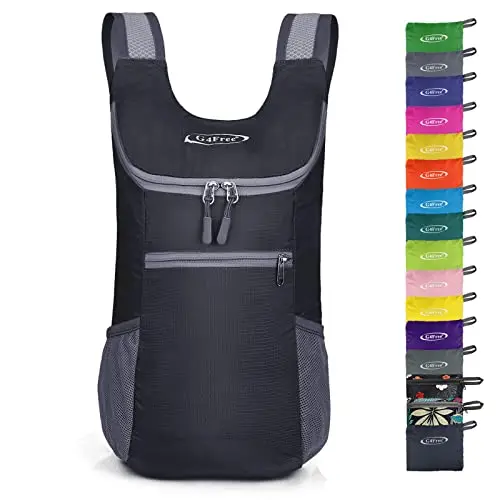 G4Free lightweight hiking backpack showing folded and unfolded states