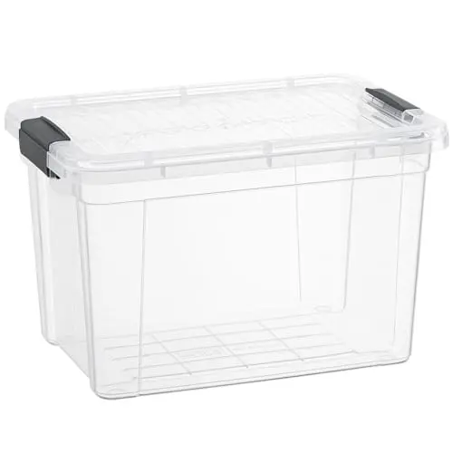 Superio clear plastic storage container with lid and handles
