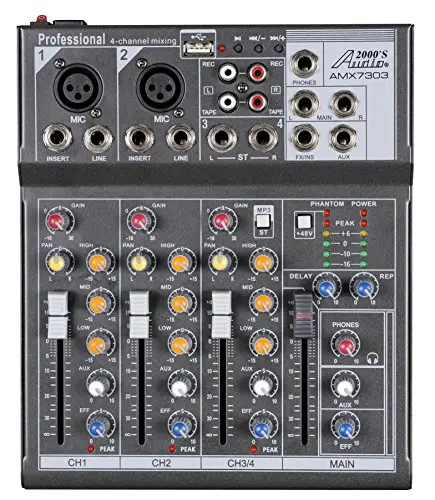 Audio2000'S 4-channel audio mixer with USB connectivity