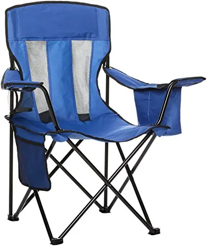 Amazon Basics camping chair with mesh back and cooler pouch