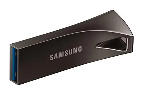 SAMSUNG BAR Plus USB flash drive in titanium gray with rugged metal casing