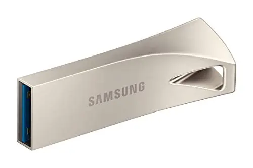 Samsung BAR Plus USB flash drive in champagne silver with rugged metal casing
