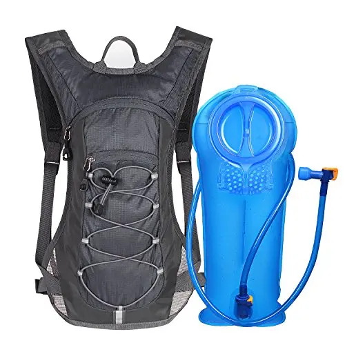 Unigear hydration backpack with 2L water bladder in gray color for running and cycling