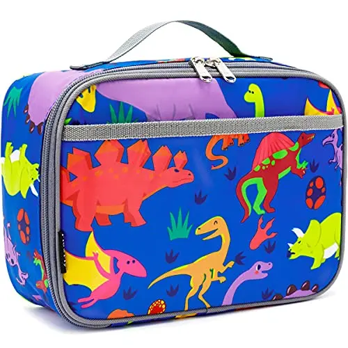 FlowFly dinosaur themed insulated soft lunch bag for kindergarten
