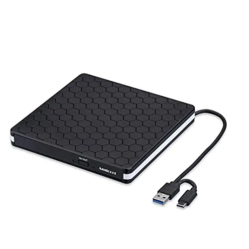 AMICOOL external DVD drive with USB 3.0 and Type-C ports
