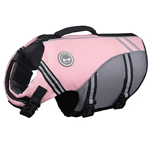 VIVAGLORY Sports Style Dog Life Vest on an English Bulldog