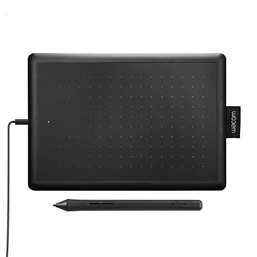 One by Wacom Small drawing tablet with red accents