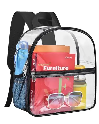 Paxiland clear backpack with reinforced shoulder straps