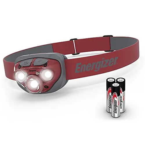 Energizer rust red headlamp with multiple light modes