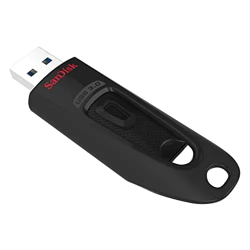 SanDisk 512GB Ultra USB 3.0 flash drive in black with high capacity storage