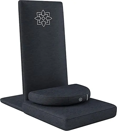 Mindful Modern Pro meditation chair with buckwheat cushion and velvet cover