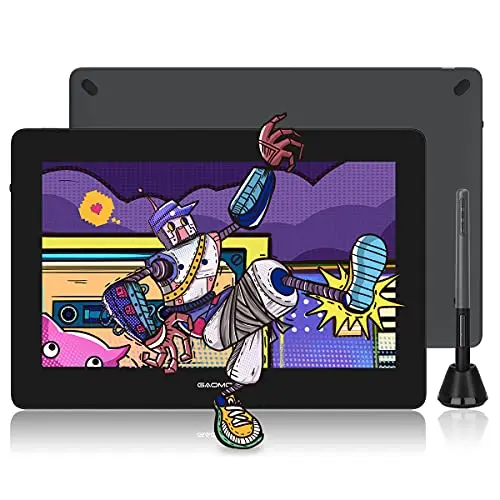 GAOMON PD1320 pen display tablet connected to MacBook