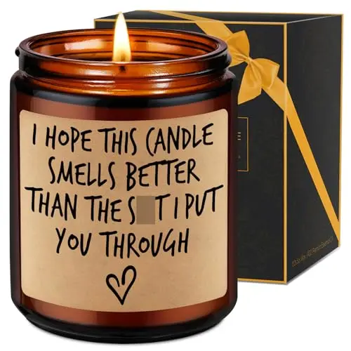 Fairy's Gift I'm Sorry I Love You scented candle in brown glass jar
