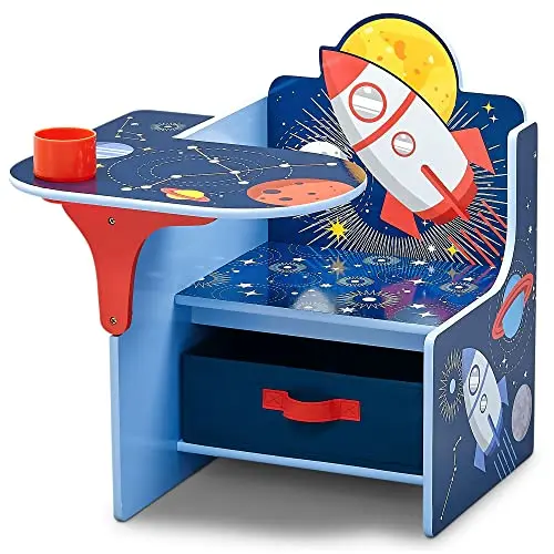 Delta Children space themed chair desk with storage bin for toddlers