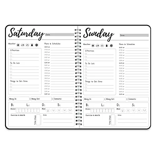 KAICN work planner with black PVC cover and spiral binding