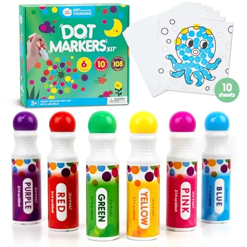Jar Melo washable dot markers with activity sheets
