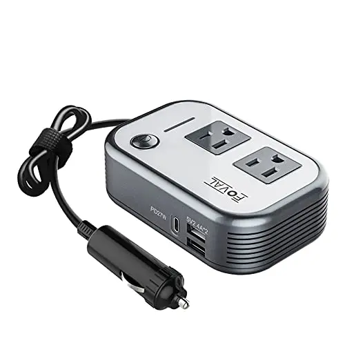 FOVAL 200W car power inverter with PD USB-C port