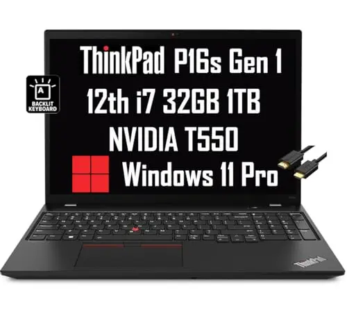 Lenovo ThinkPad P16s Gen 1 business laptop with dedicated NVIDIA graphics
