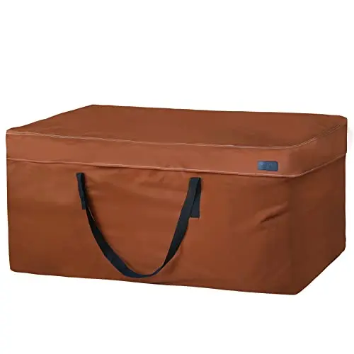 NettyPro brown outdoor cushion storage bag with dual zippers