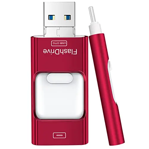 ZARMST 4-in-1 USB flash drive in candy red showing multiple ports