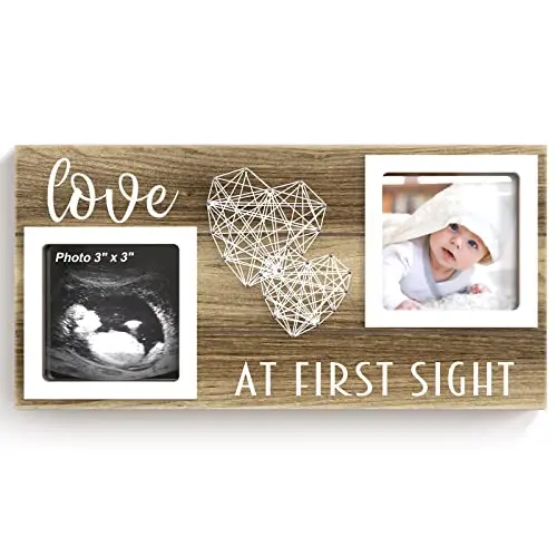 EURSET baby sonogram picture frame with string heart design