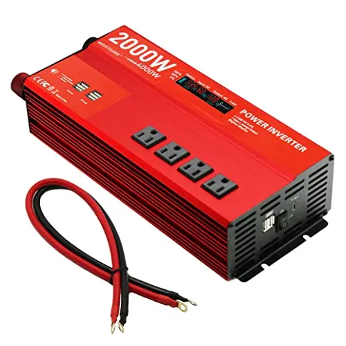 MOVFFGGRM 2000W car power inverter with multiple AC outlets and USB ports