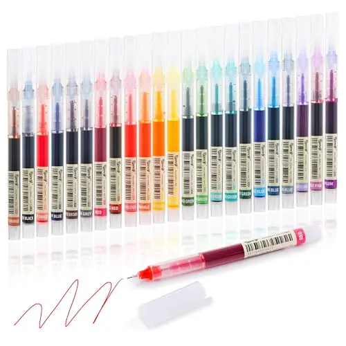 RIANCY 24 colored rollerball gel pens for art and notes