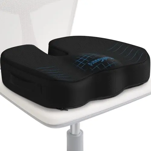 TushGuard memory foam seat cushion with U-shape design for pain relief