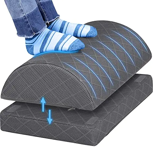 CushZone adjustable foot rest under gaming desk