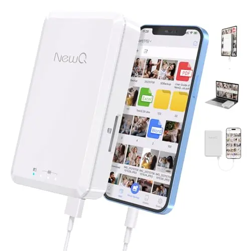 NEWQ 2TB external hard drive designed for phone backup