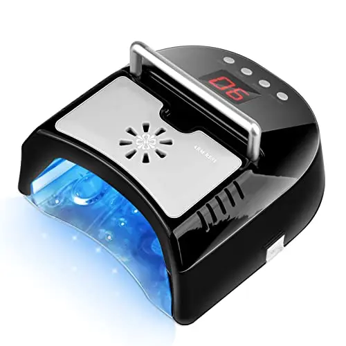 IMENE 72W black cordless LED nail lamp with cooling fan