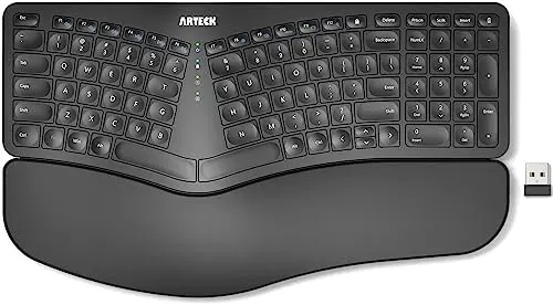 Arteck split ergonomic keyboard with cushioned wrist rest