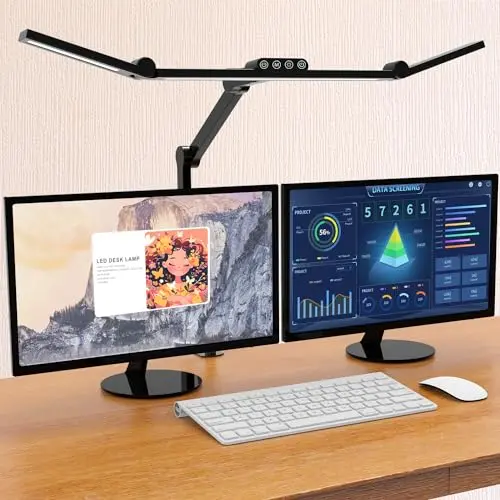 Micomlan desk lamp with clamp and asymmetric light design