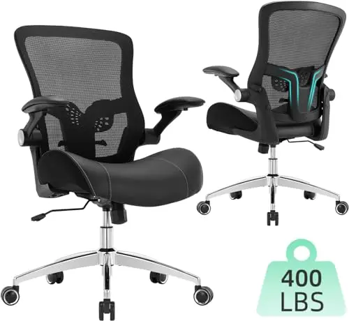 Luckyear heavy duty office chair with wide cushion