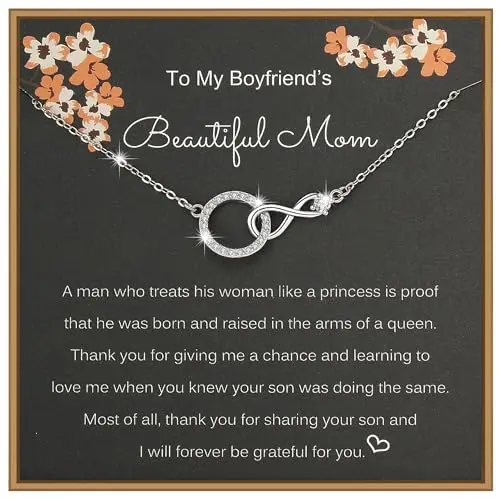 MADAOGO sterling silver infinity necklace with CZ stones for boyfriend's mom