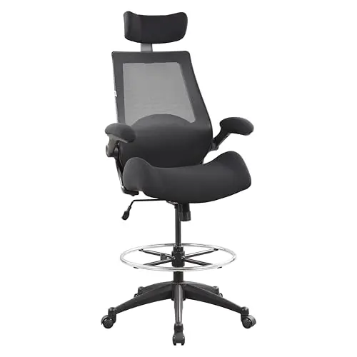 BOLISS high-back drafting chair with headrest and foot ring