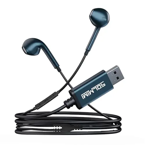 SOLMIMI USB earbuds with microphone for PC