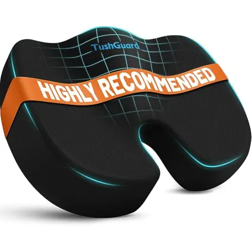 TushGuard memory foam seat cushion for office chair comfort