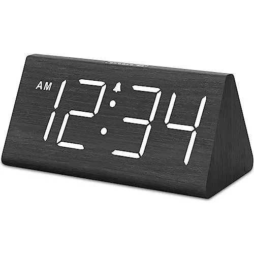 DreamSky wooden digital alarm clock with large numbers