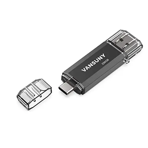 Vansuny USB-C flash drive with keychain and dual interfaces