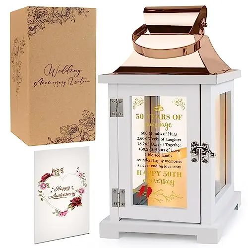 HN HAIINAA wooden lantern with LED candle for anniversary