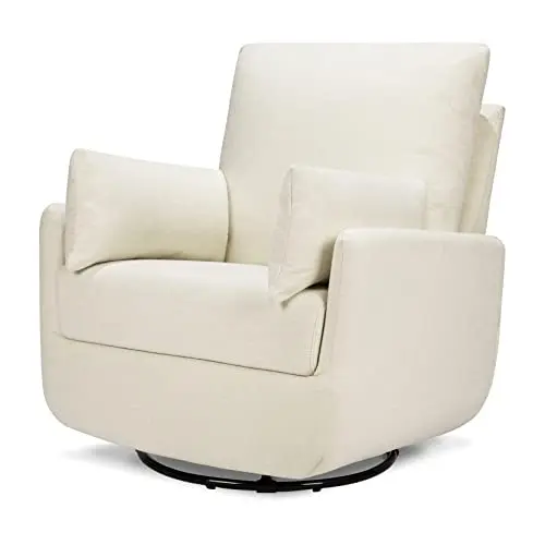 DaVinci Juno swivel glider rocking chair in vanilla color with modern metal base