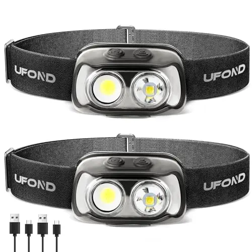 UFOND motion sensor headlamp two-pack set