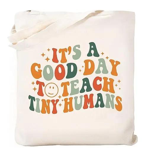 Kimoli canvas tote bag with aesthetic design for teachers